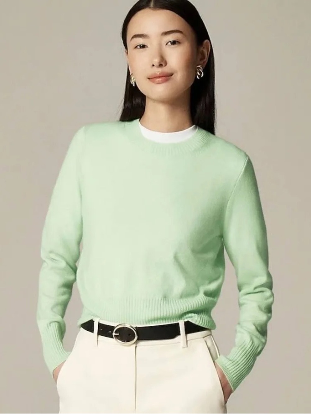 J.Crew Cashmere Mint Shrunken Sweater
